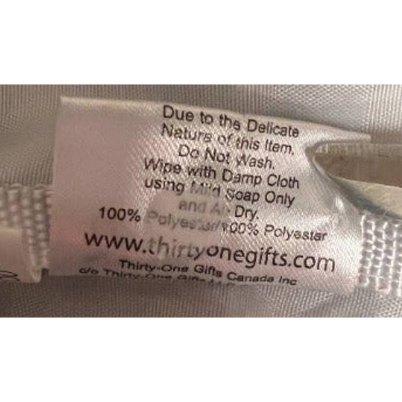 Thirty-One Cinch Sac Zipper Black‎ Dots with Pink 'W' 18 1/2" Long x 14" Wide - Picture 6 of 6